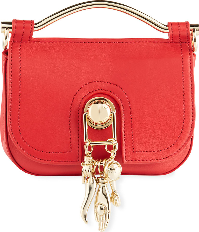Carven Leather Charm Saddle Bag