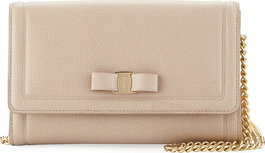 Salvatore Ferragamo Miss Vara Wallet Mini Bag, Macademia