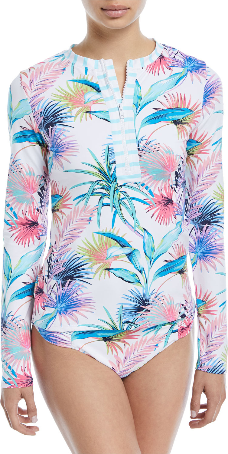 Tommy Bahama Fronds Ferdinan Half-Zip Rashguard