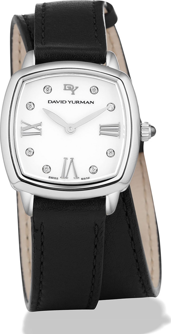 David Yurman 27mm Albion Diamond Leather Strap Watch