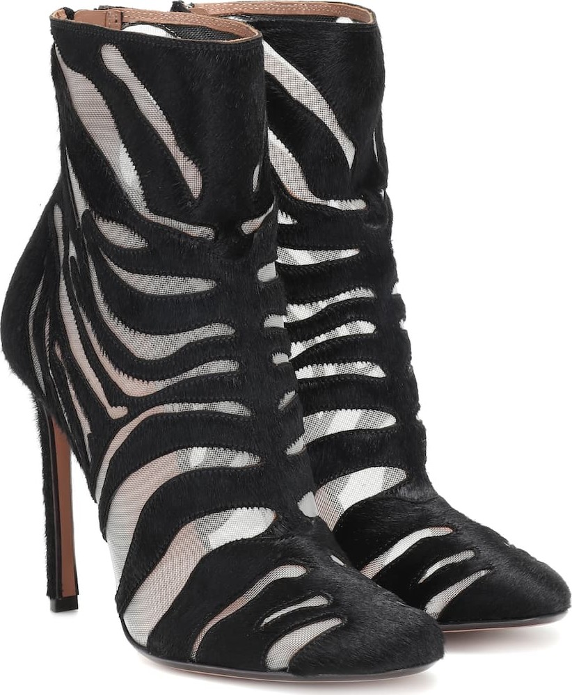 Samuele Failli Calf hair and mesh ankle boots