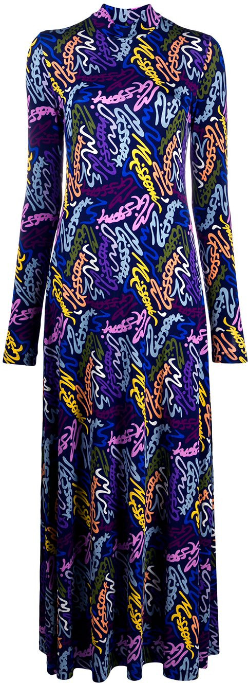 M Missoni - Logo-print mock-neck maxi dress