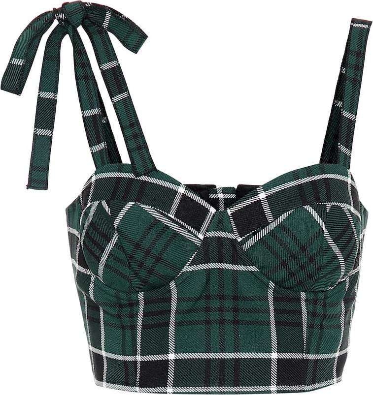 Rosie Assoulin Plaid twill crop top