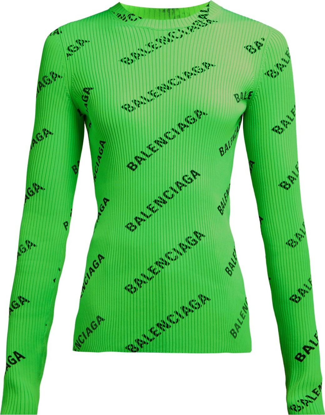 Balenciaga Diagonal logo-printed ribbed-knit top