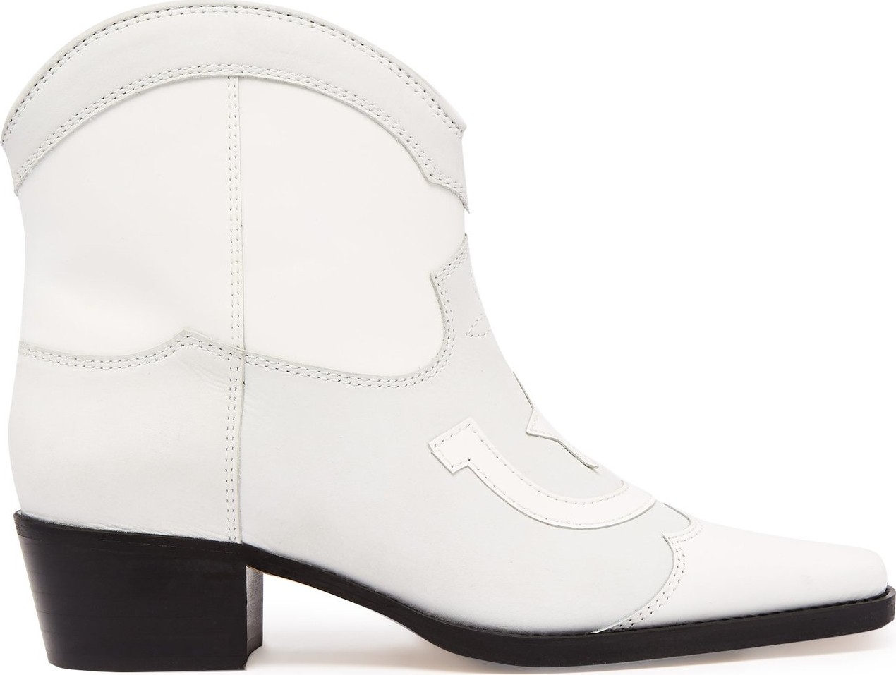 Ganni Meg Western-style leather ankle boots