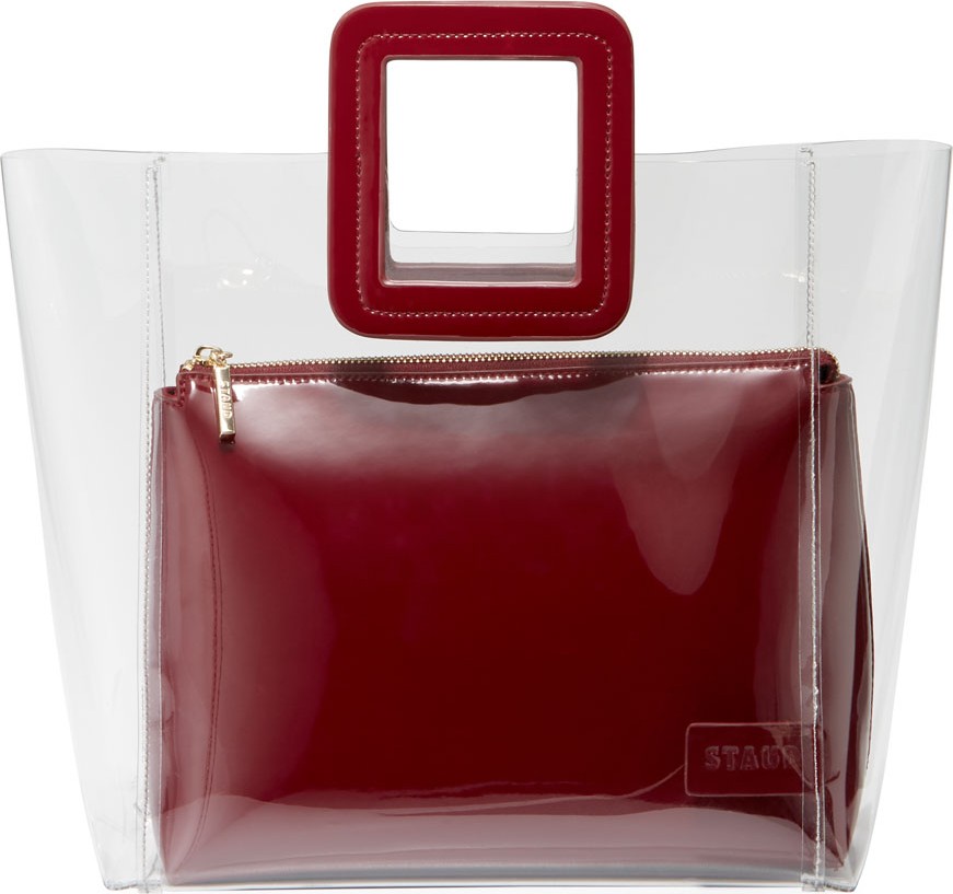 Staud Shirley Clear PVC and Patent Tote Bag