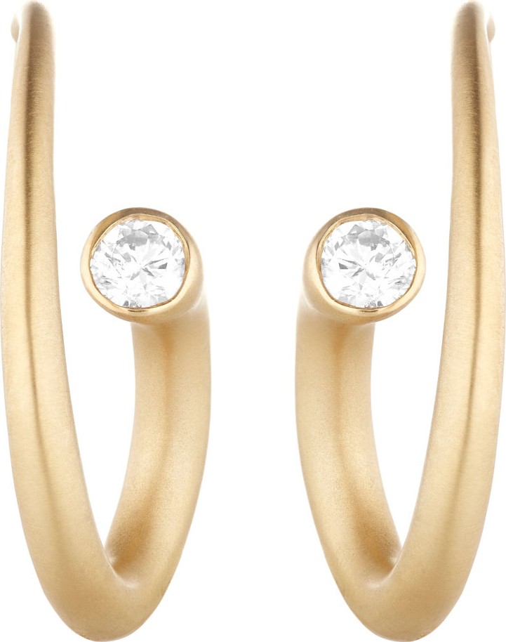 Carelle Whirl 18k Gold Diamond Spiral Earrings