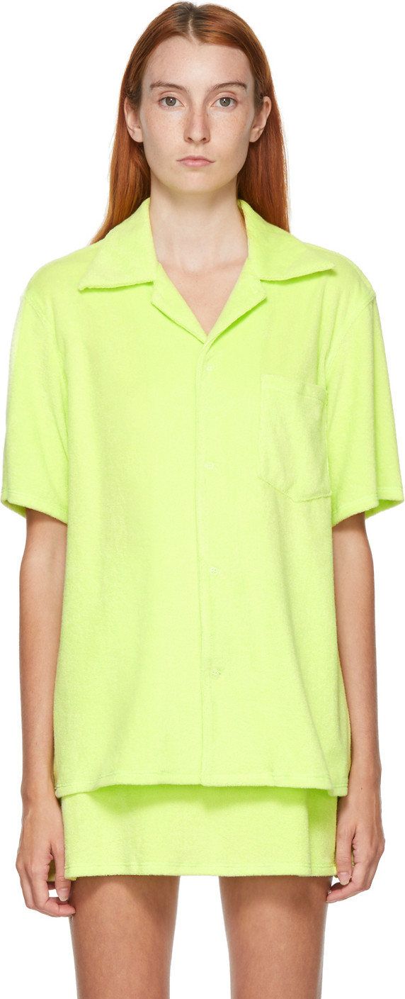 Gil Rodriguez - SSENSE Exclusive Green Terry Bowling Shirt