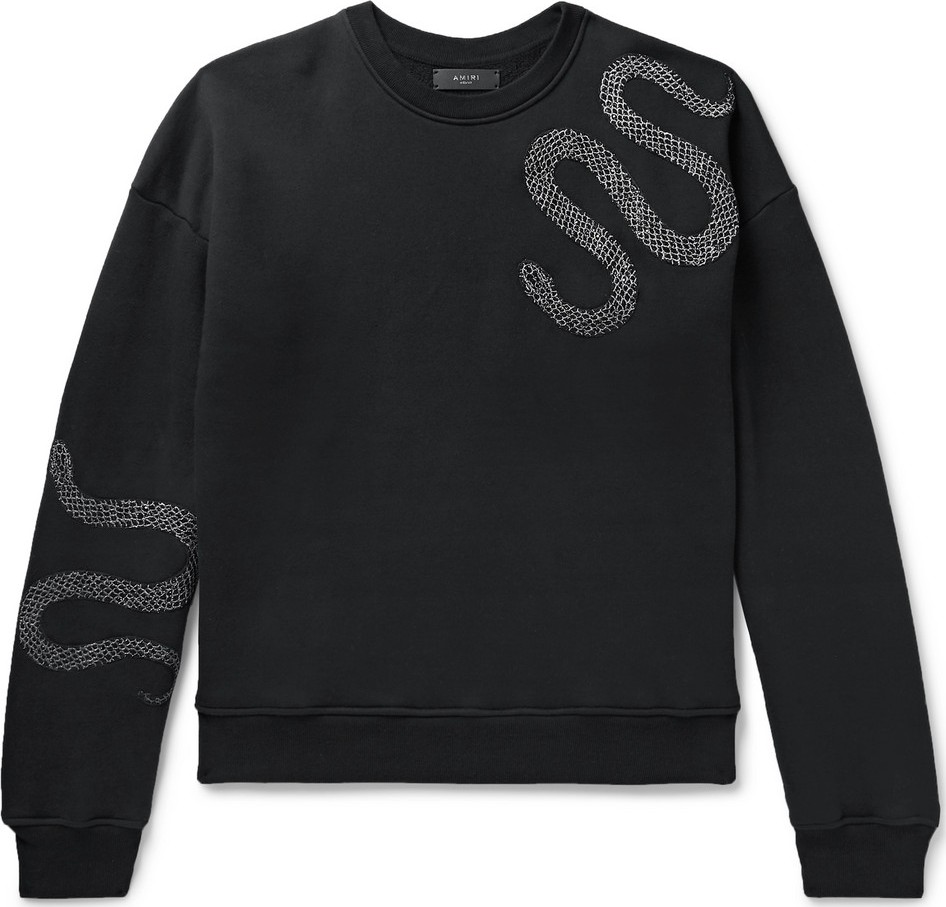 Amiri Oversized Appliquéd Loopback Cotton-Jersey Sweatshirt