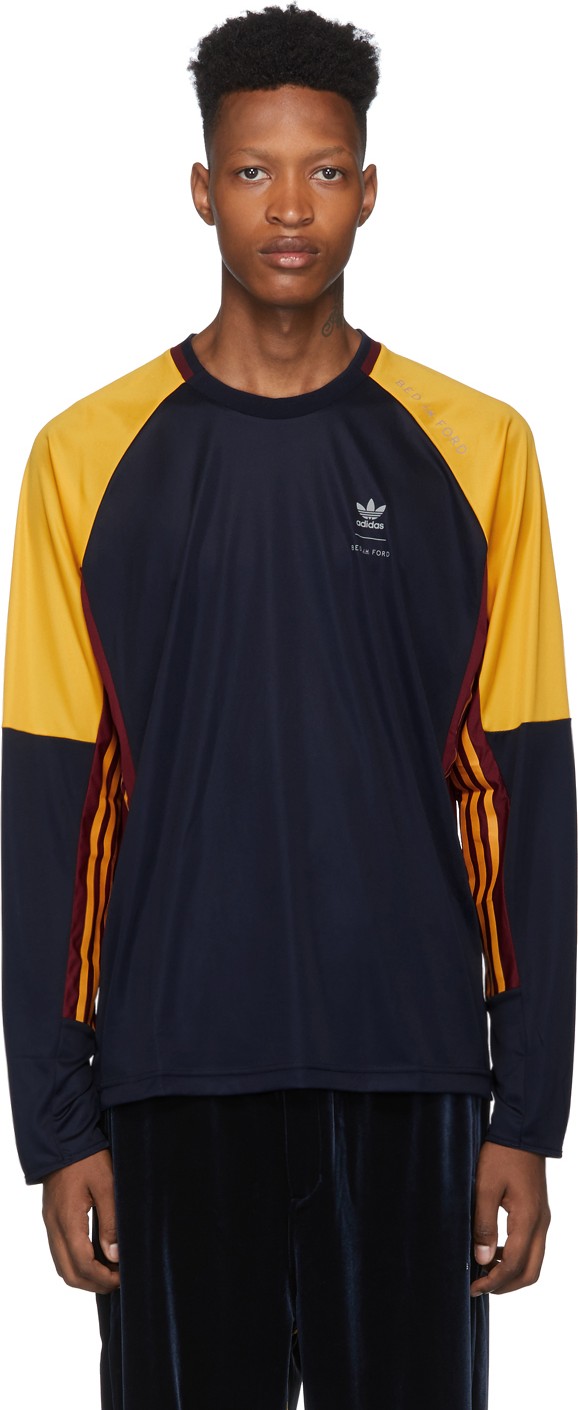BED J.W. FORD Navy adidas Originals Game Long Sleeve T-Shirt