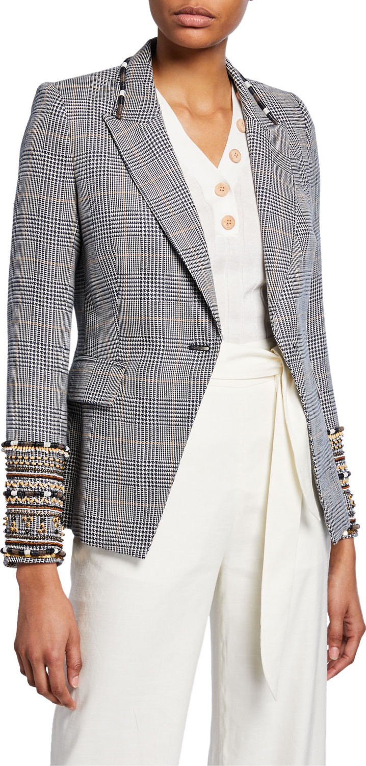 Veronica Beard Bronley Tailor Fit Embroidered Dickey Jacket