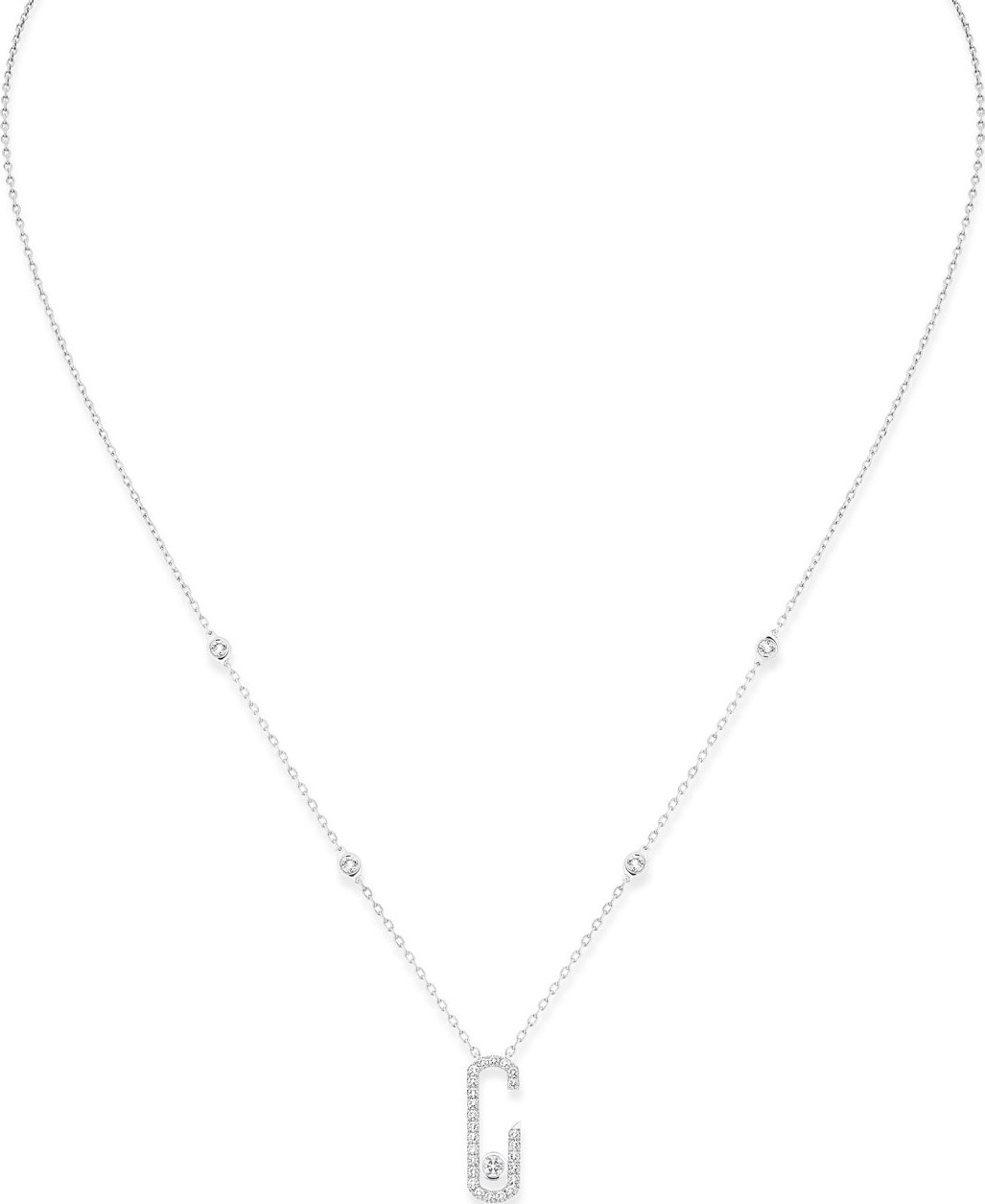Messika Move Romane Diamond Necklace in 18K White Gold