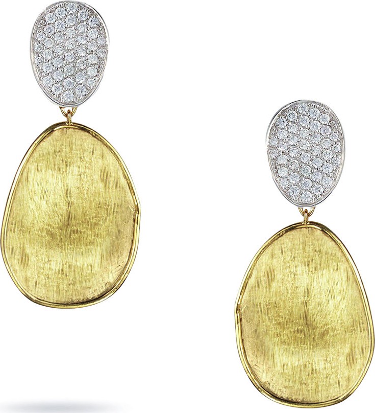 Marco Bicego Lunaria Two-Drop Diamond Earrings