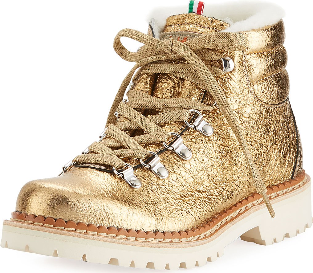 La Montelliana Margherita Metallic Fur-Lined Boot