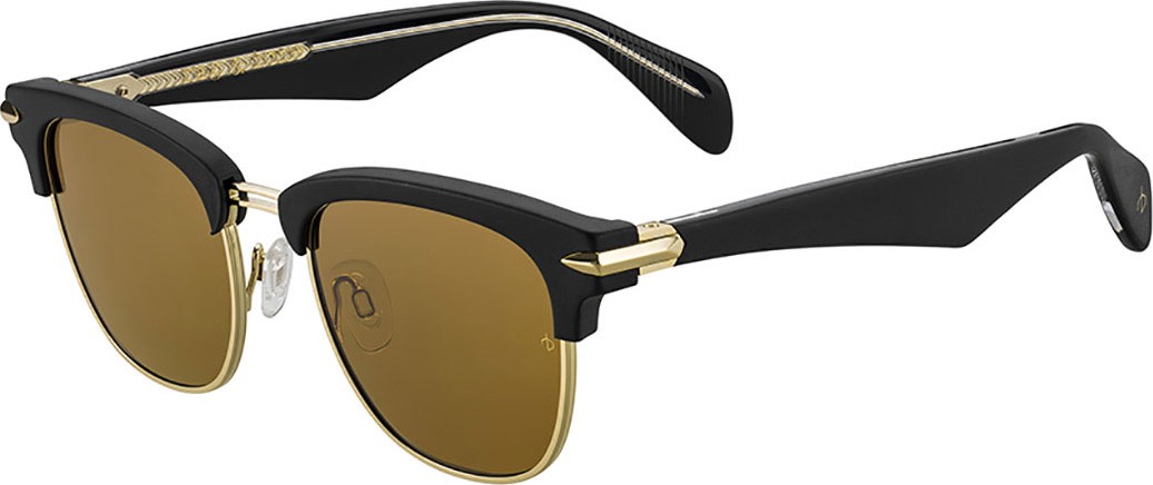 Rag & Bone Semi-Rimless Acetate & Metal Round Sunglasses