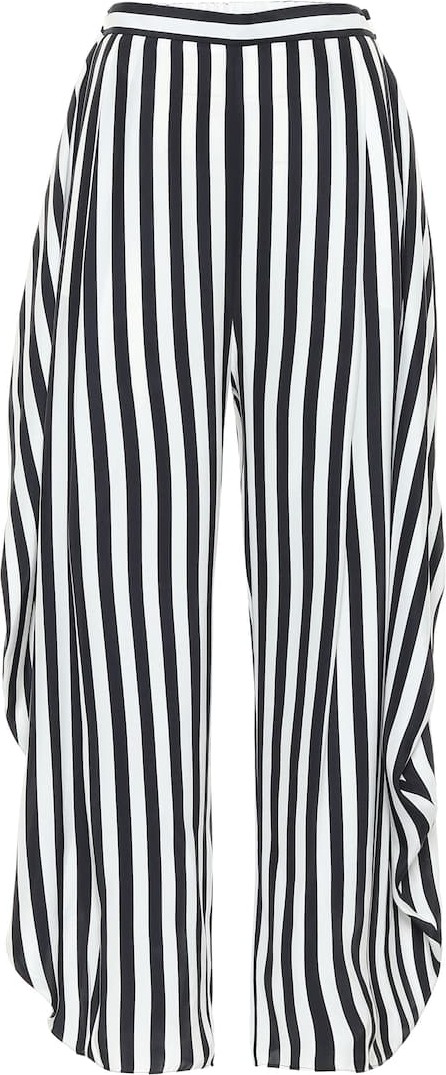 Stella McCartney Alicia striped high-rise silk pants