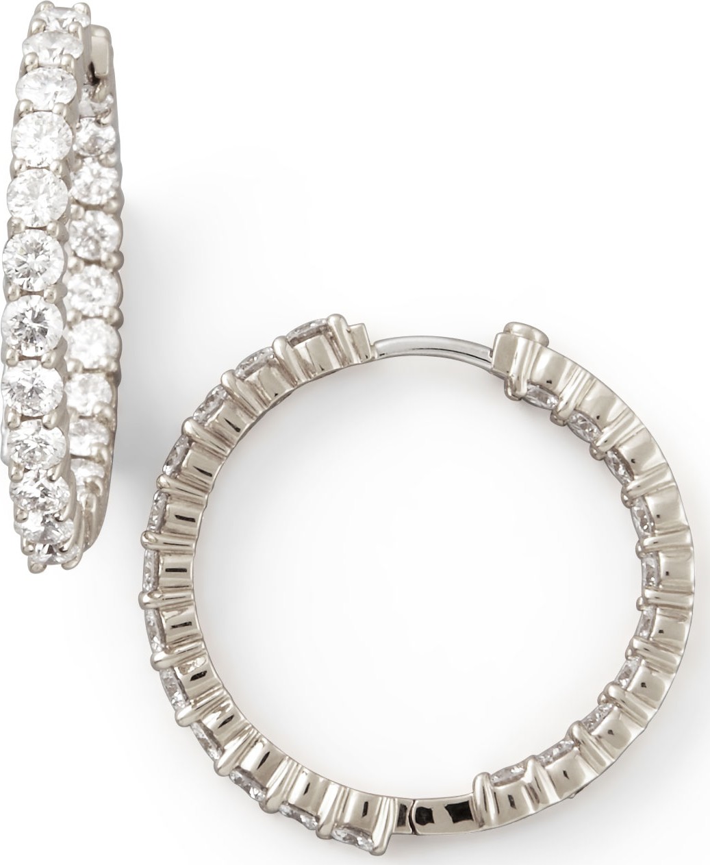 Roberto Coin White Gold Diamond Hoop Earrings