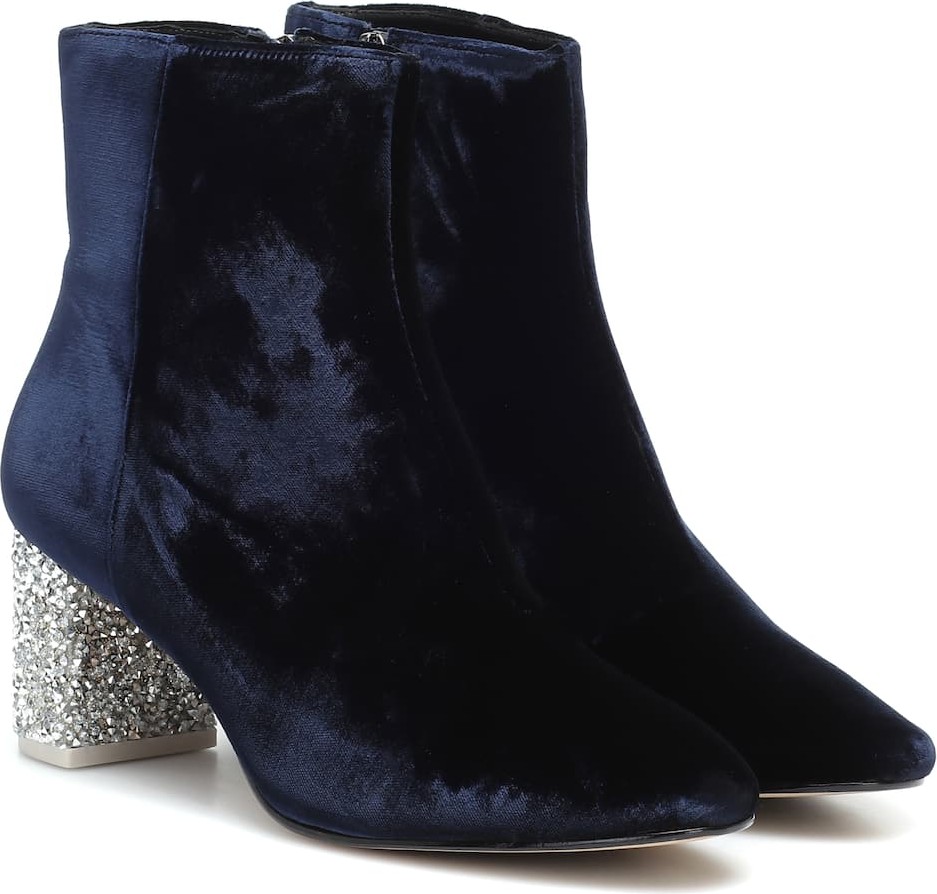 Sophia Webster Toni embellished velvet ankle boot