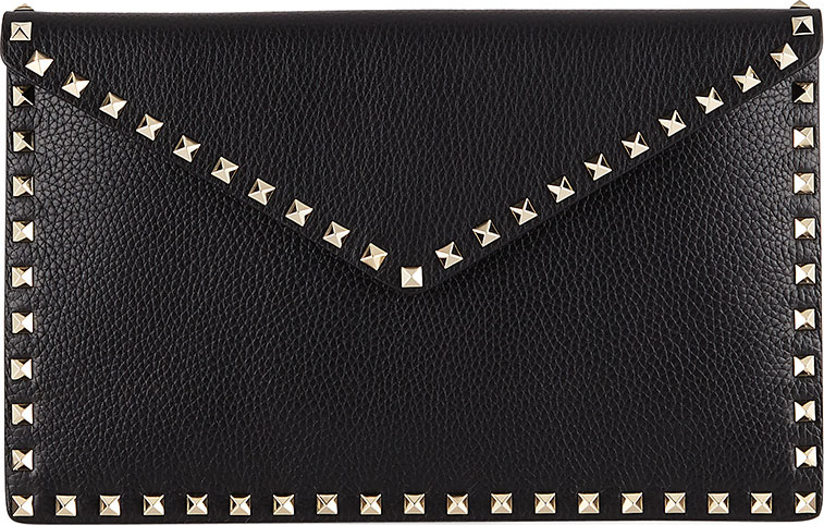 Valentino Rockstud Large Envelope Clutch Bag