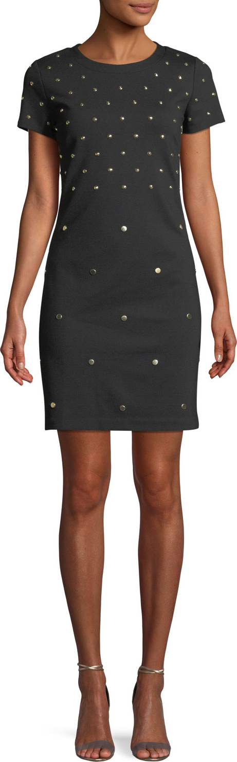 MICHAEL MICHAEL KORS Short-Sleeve Studded Shift Dress