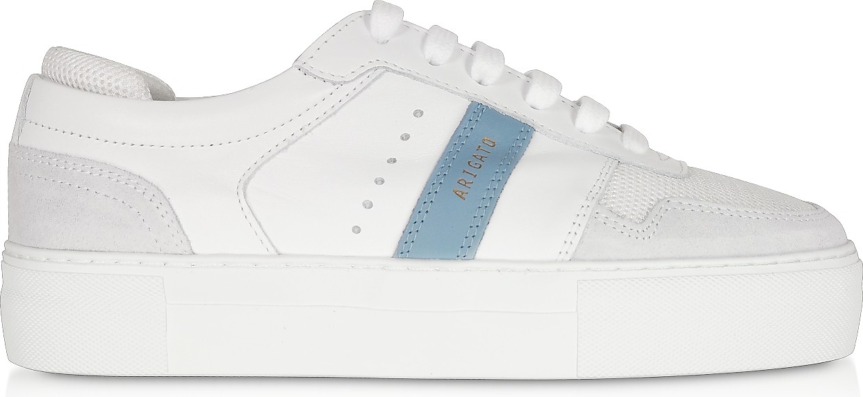 Axel Arigato Detailed Platform White/Dusty Blue Leather Women's Sneakers
