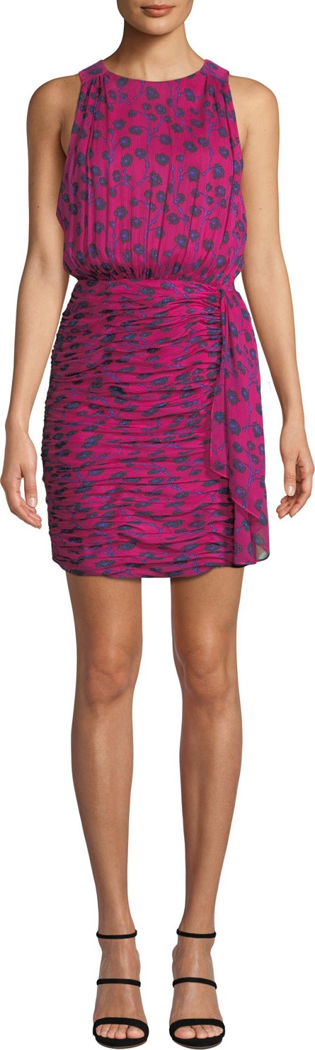 DIANE von FURSTENBERG Micah Silk Floral-Print Sleeveless Short Dress