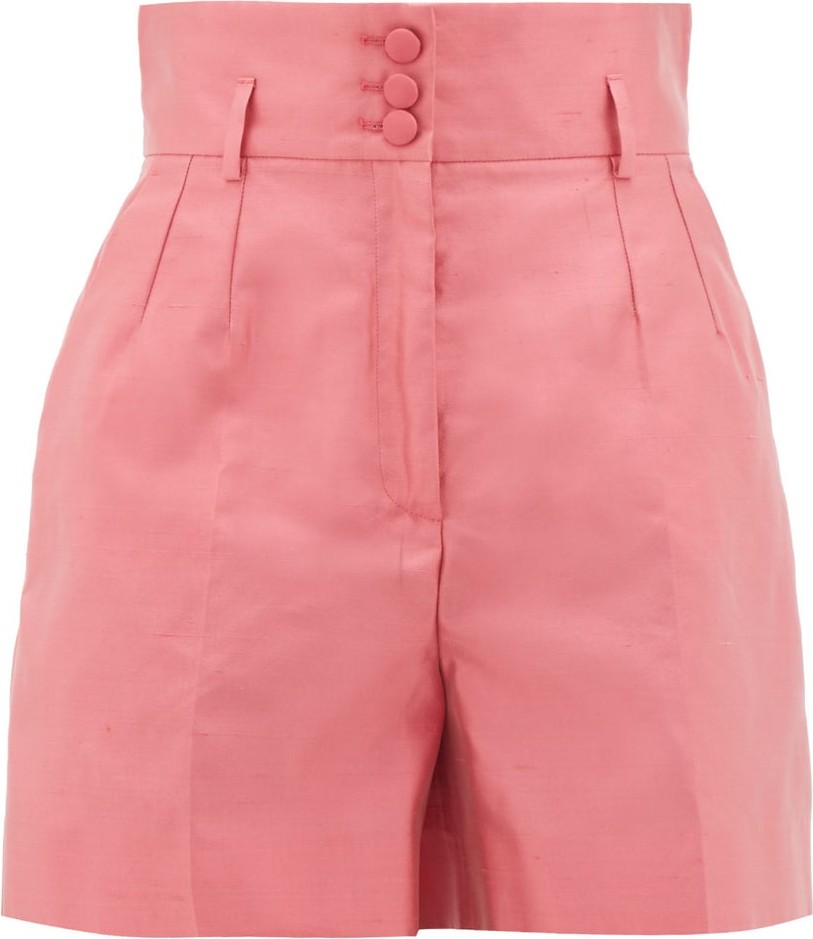 Dolce & Gabbana High-rise silk-mikado shorts