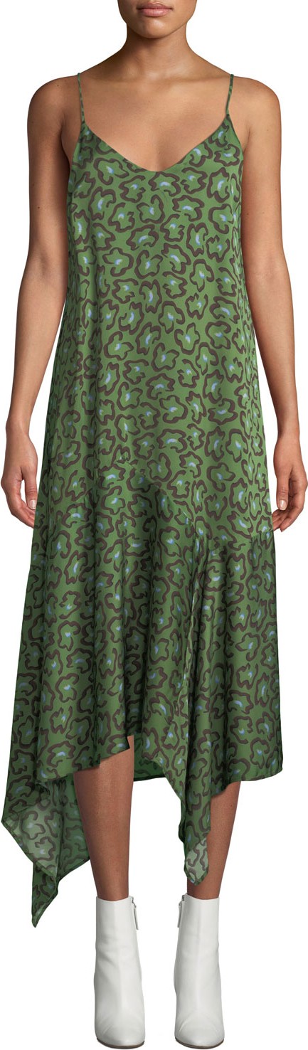 Christian Wijnants Dista Leopard-Print Handkerchief Slip Dress