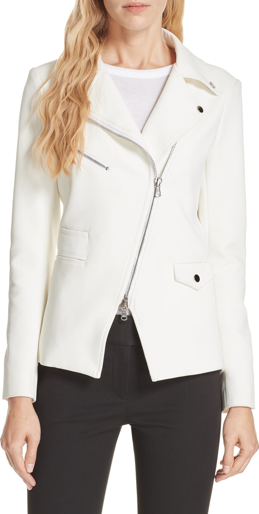 Veronica Beard Hadley Neoprene Moto Jacket
