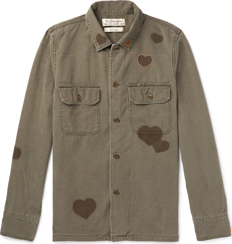 Remi Relief Embellished Printed Cotton Shirt