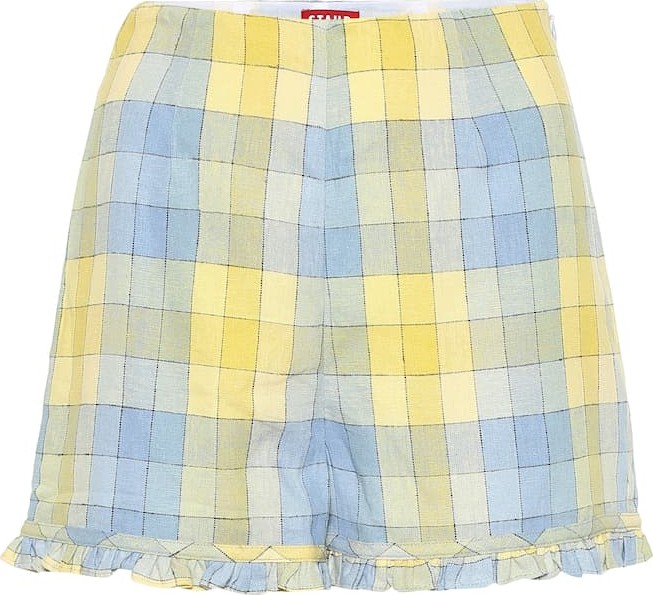 Staud Wilson cotton gingham shorts