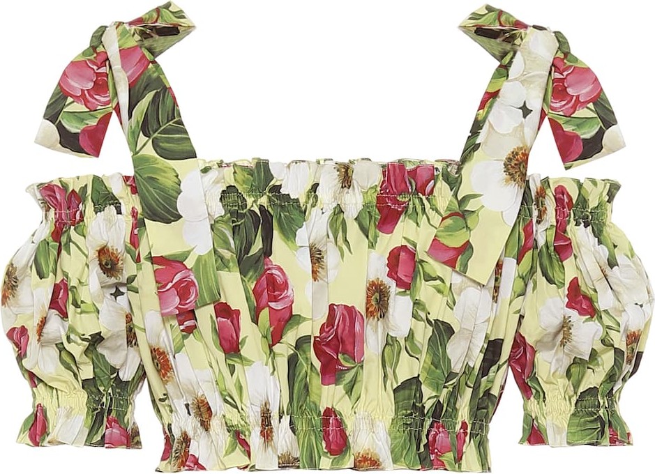 Dolce & Gabbana Floral cotton-poplin top