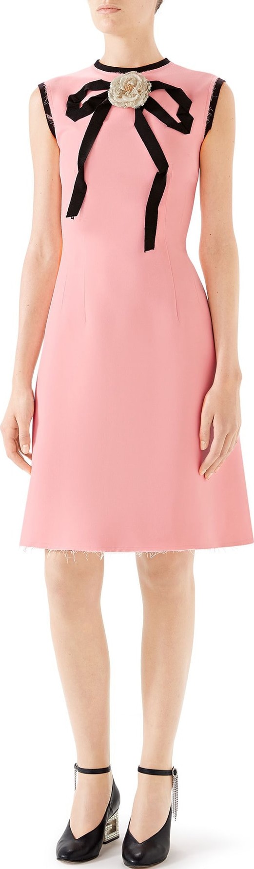 Gucci Cady Crepe Bow A-Line Dress