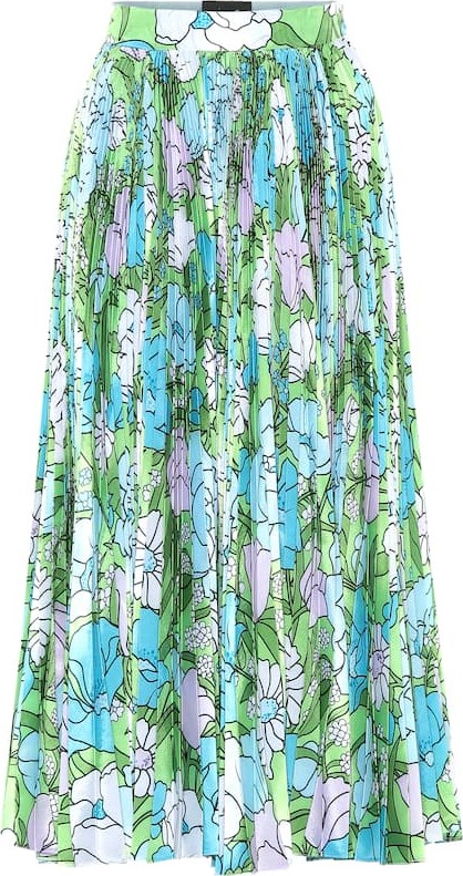 Richard Quinn Floral pleated taffeta skirt