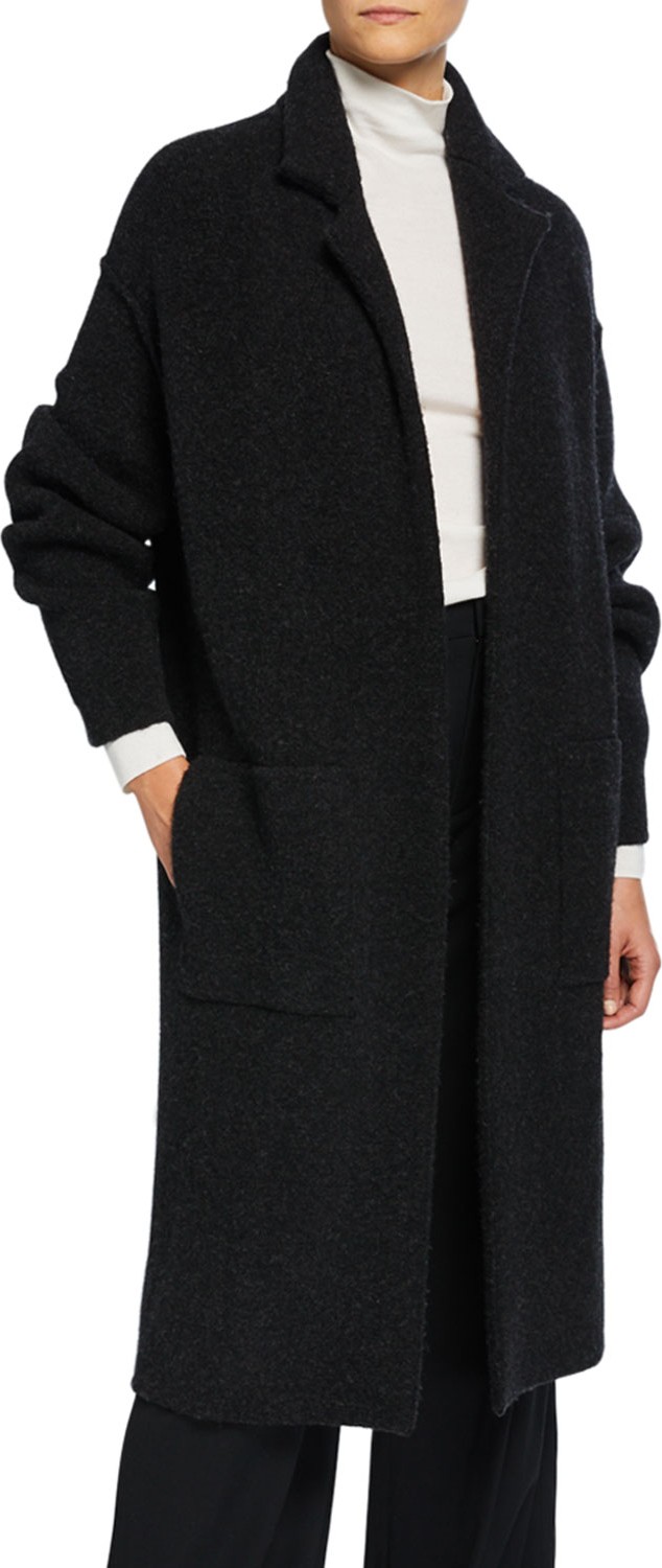 Vince Notched-Collar Wool Cardigan
