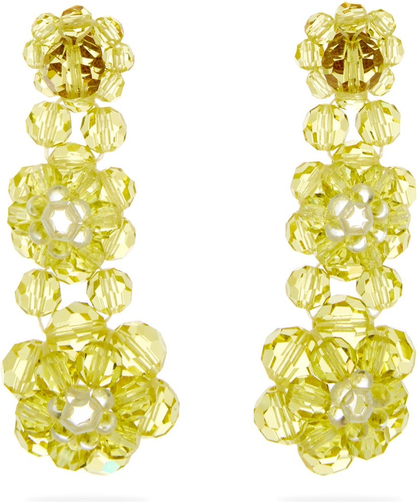 Simone Rocha Floral beaded drop earrings