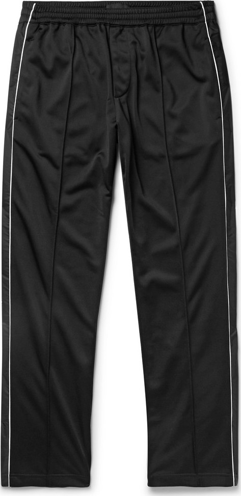 Prada Tapered Piped Tech-Jersey and Shell Track Pants