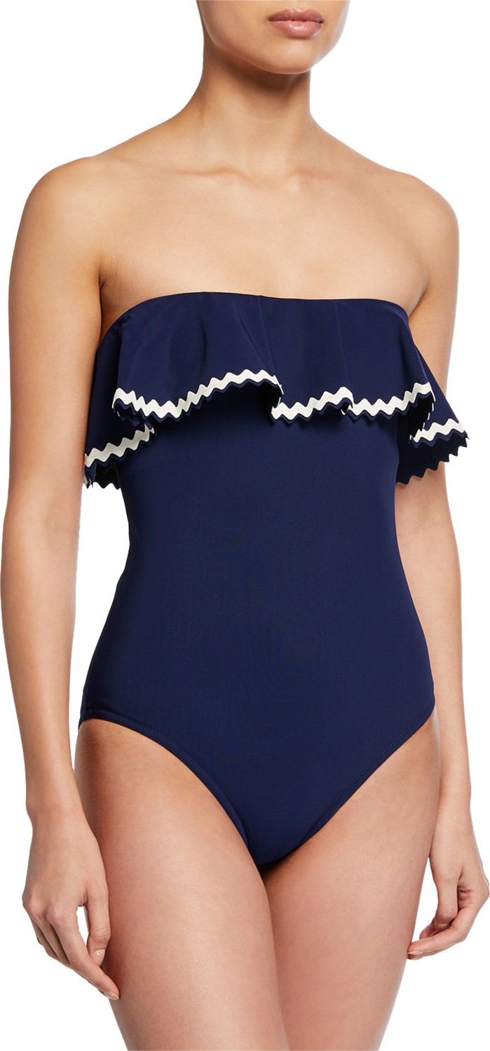 Karla Colletto Frida Ruffle Bandeau One-Piece Swimsuit