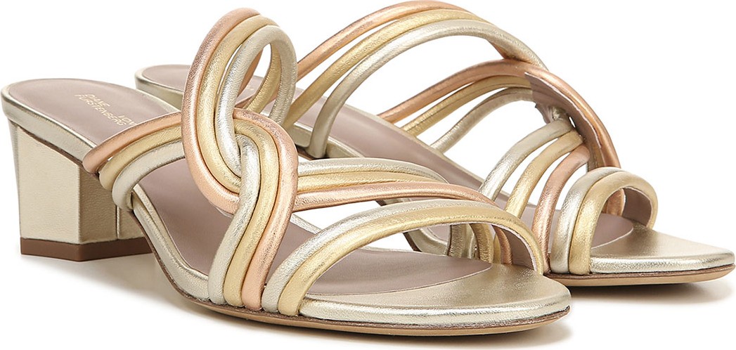 DIANE von FURSTENBERG Jada Metallic Leather Slide Sandals