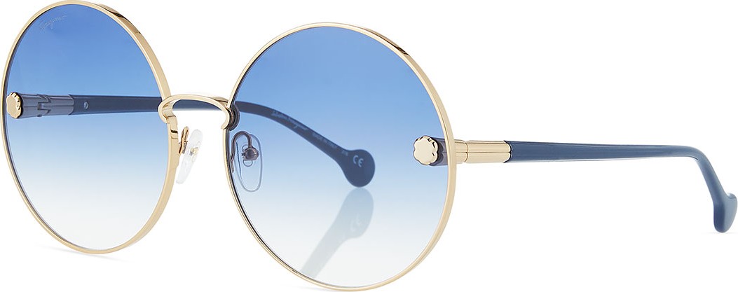 Salvatore Ferragamo Fiore Gradient Round Sunglasses