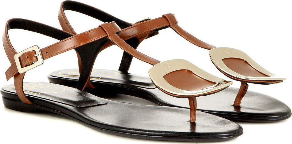 Roger Vivier Thong Chips embellished leather sandals