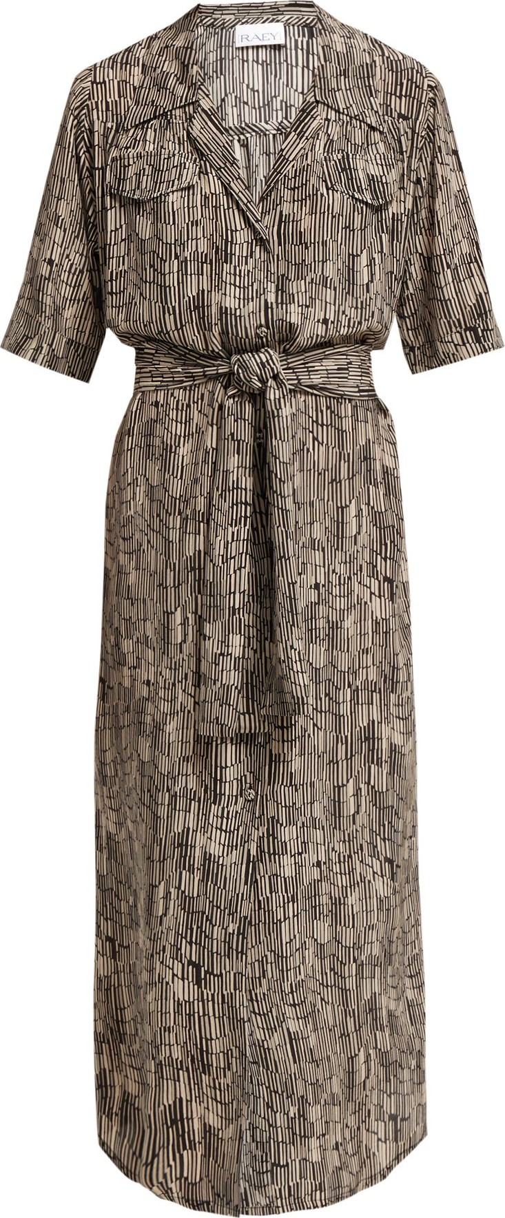 Raey Broken stripe-print silk shirtdress