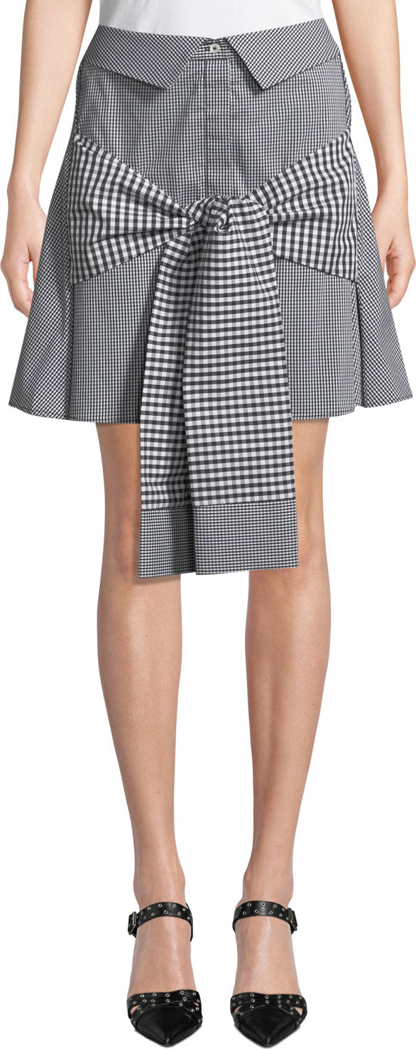 Maggie Marilyn Crowd Pleaser Tie-Front Gingham Mini Skirt