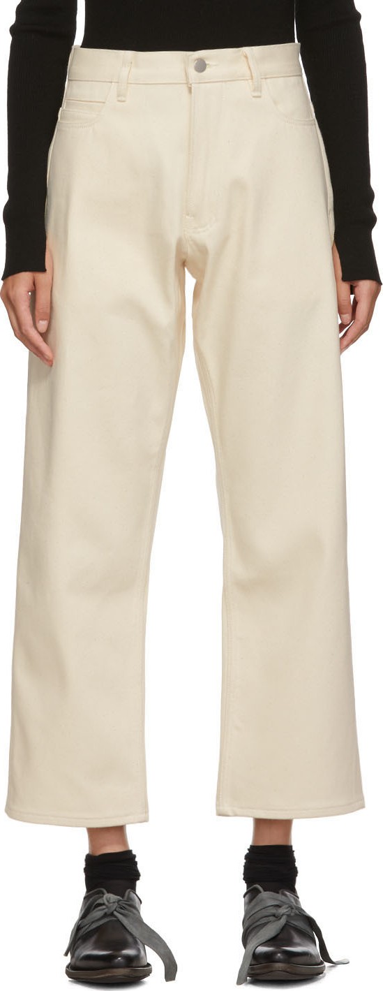 Studio Nicholson Off-White Ruthe High-Waisted Jeans