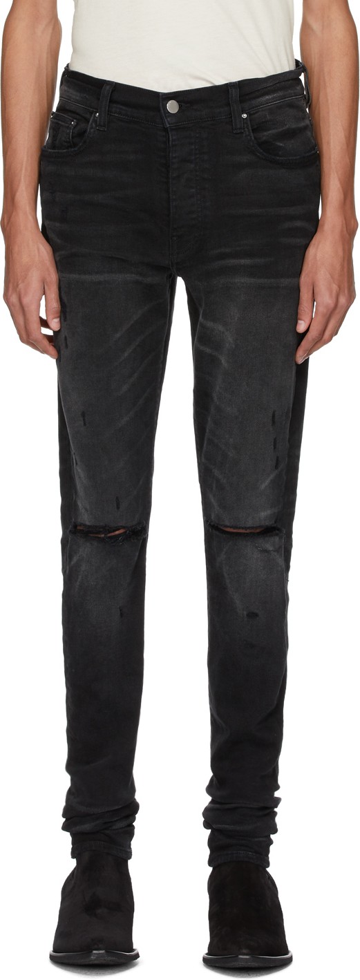 Amiri Black Distressed Stack Jeans