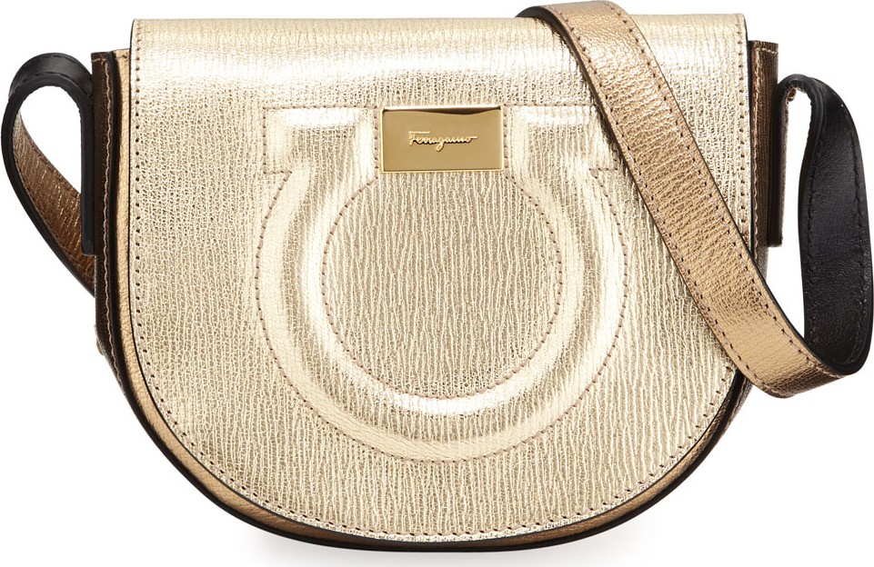 Salvatore Ferragamo Gancio City Metallic Crossbody Bag