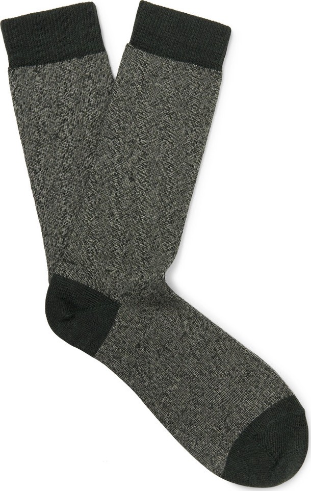 Sunspel Mélange Organic Cotton-Blend Socks