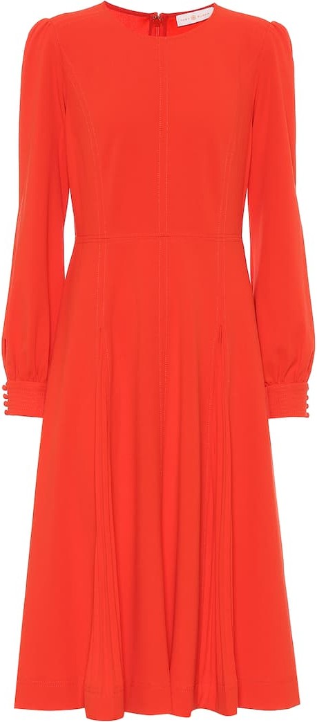 Tory Burch Pleated stretch-crêpe dress