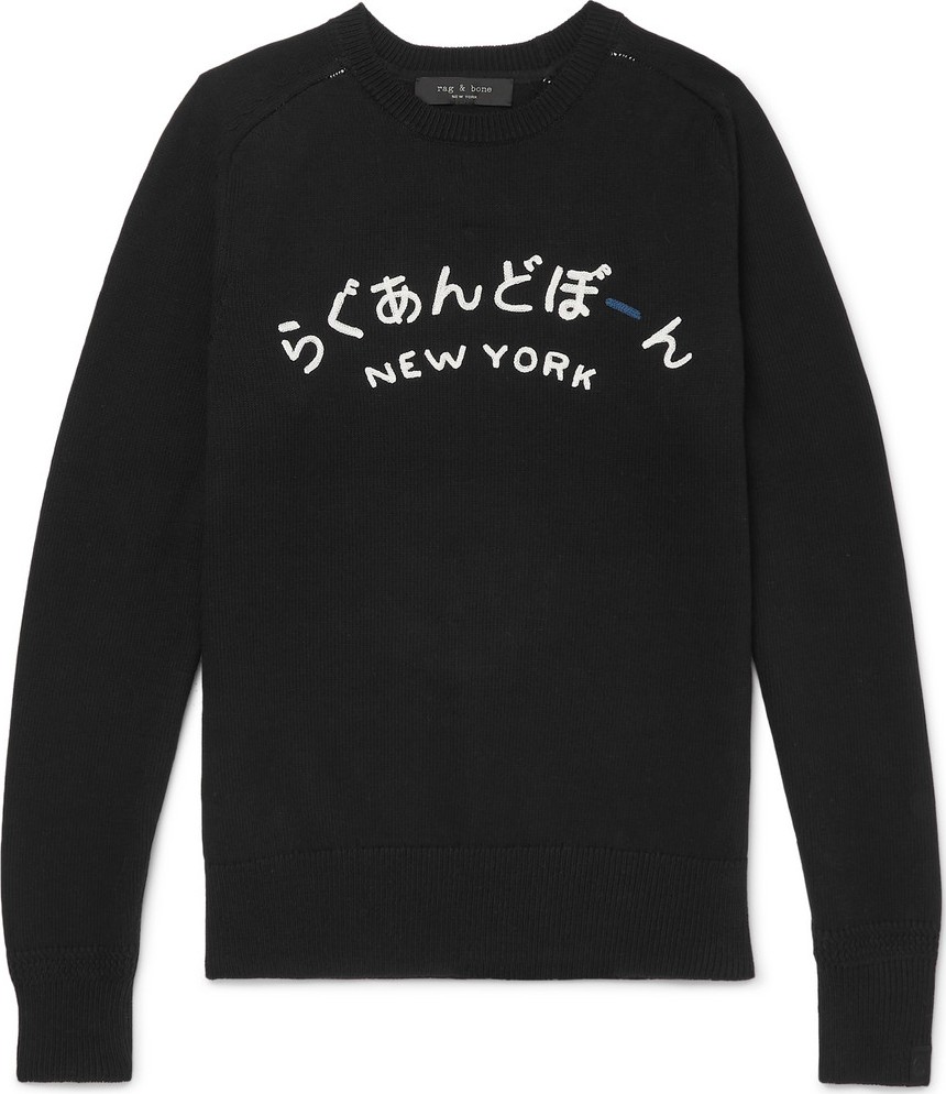 Rag & Bone Embroidered Stretch Pima Cotton-Blend Sweater