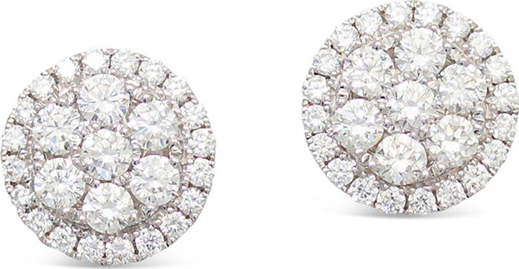 Frederic Sage 18k Firenze II Round Diamond Cluster Stud Earrings